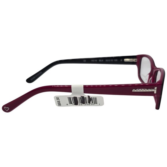 Hard Candy Womens HC19 Rectangular Eyeglass Frames Black/Magenta 52-16-135 - Picture 5 of 10